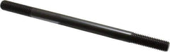 Jergens - 1/2-13 8" OAL Equal Double Threaded Stud - Alloy Steel, Black Oxide Finish, 1-1/2" Equal Thread Length - Exact Tool & Supply