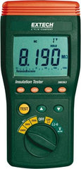 Extech - Digital LCD Display, 10,000 Megohm Electrical Insulation Resistance Tester & Megohmmeter - 1,000 VAC Max Test Voltage, Powered by 1.5V AA Battery - Exact Tool & Supply