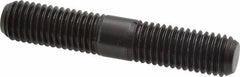 Jergens - 5/8-11 3-1/2" OAL Equal Double Threaded Stud - Alloy Steel, Black Oxide Finish, 1-5/16" Equal Thread Length - Exact Tool & Supply