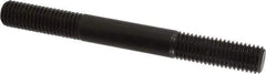 Jergens - 5/8-11 6" OAL Equal Double Threaded Stud - Alloy Steel, Black Oxide Finish, 1-3/4" Equal Thread Length - Exact Tool & Supply