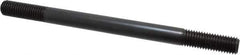 Jergens - 5/8-11 9" OAL Equal Double Threaded Stud - Alloy Steel, Black Oxide Finish, 1-3/4" Equal Thread Length - Exact Tool & Supply