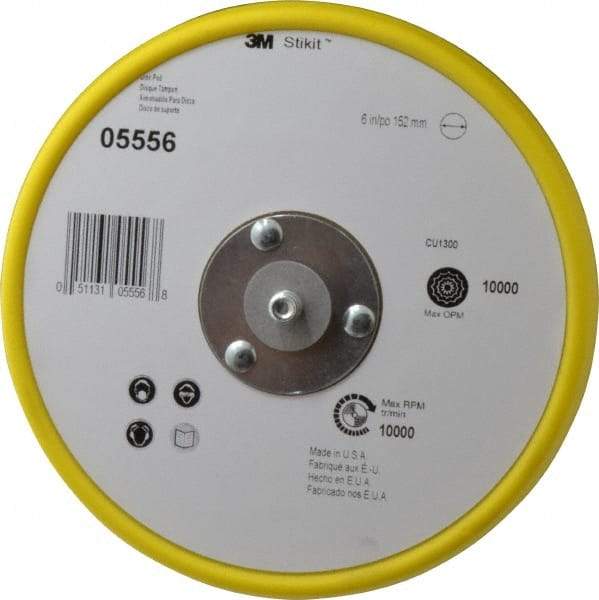 3M - 6" Diam Adhesive/PSA Disc Backing Pad - Medium Density, 10,000 RPM - Exact Tool & Supply