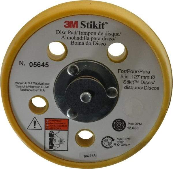3M - 5" Diam Adhesive/PSA Disc Backing Pad - Soft Density, 12,000 RPM - Exact Tool & Supply