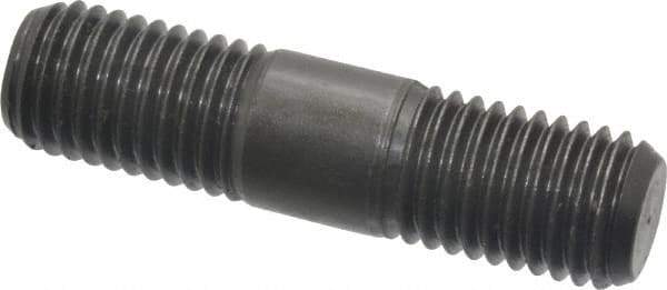 Jergens - 3/4-10 3" OAL Equal Double Threaded Stud - Alloy Steel, Black Oxide Finish, 15/16" Equal Thread Length - Exact Tool & Supply