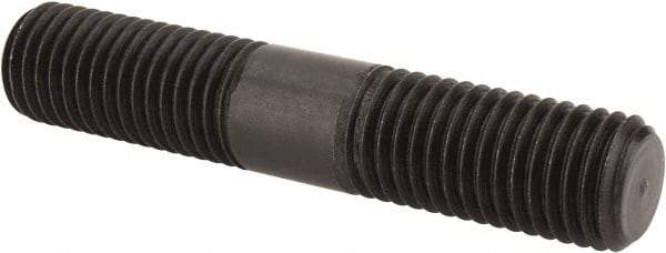 Jergens - 3/4-10 4" OAL Equal Double Threaded Stud - Alloy Steel, Black Oxide Finish, 1-7/16" Equal Thread Length - Exact Tool & Supply
