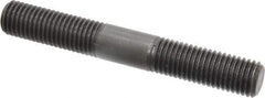 Jergens - 3/4-10 5-1/2" OAL Equal Double Threaded Stud - Alloy Steel, Black Oxide Finish, 2" Equal Thread Length - Exact Tool & Supply