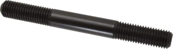 Jergens - 3/4-10 7" OAL Equal Double Threaded Stud - Alloy Steel, Black Oxide Finish, 2" Equal Thread Length - Exact Tool & Supply