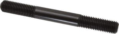 Jergens - 3/4-10 7" OAL Equal Double Threaded Stud - Alloy Steel, Black Oxide Finish, 2" Equal Thread Length - Exact Tool & Supply