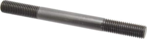 Jergens - 3/4-10 8" OAL Equal Double Threaded Stud - Alloy Steel, Black Oxide Finish, 2" Equal Thread Length - Exact Tool & Supply