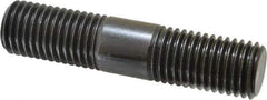 Jergens - 7/8-9 4" OAL Equal Double Threaded Stud - Alloy Steel, Black Oxide Finish, 1-13/32" Equal Thread Length - Exact Tool & Supply