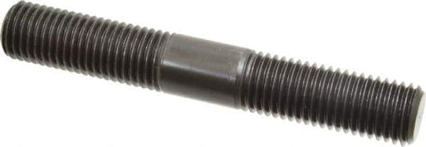 Jergens - 7/8-9 6" OAL Equal Double Threaded Stud - Alloy Steel, Black Oxide Finish, 2-1/4" Equal Thread Length - Exact Tool & Supply