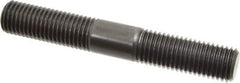 Jergens - 7/8-9 6" OAL Equal Double Threaded Stud - Alloy Steel, Black Oxide Finish, 2-1/4" Equal Thread Length - Exact Tool & Supply