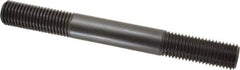 Jergens - 7/8-9 8" OAL Equal Double Threaded Stud - Alloy Steel, Black Oxide Finish, 2-1/4" Equal Thread Length - Exact Tool & Supply