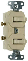 Pass & Seymour - 1 Pole, 120/277 VAC, 15 Amp, Flush Mounted, Self Grounding, Tamper Resistant Duplex Switch - NonNEMA Configuration, 2 Switch, Side Wiring, UL Listed 20 Standard - Exact Tool & Supply