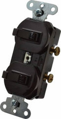 Pass & Seymour - 1 Pole, 120/277 VAC, 15 Amp, Flush Mounted, Self Grounding, Tamper Resistant Duplex Switch - NonNEMA Configuration, 2 Switch, Side Wiring, UL Listed 20 Standard - Exact Tool & Supply