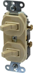 Pass & Seymour - 1 Pole, 120/277 VAC, 20 Amp, Flush Mounted, Ungrounded, Tamper Resistant Duplex Switch - NonNEMA Configuration, 2 Switch, Side Wiring, UL Listed 20 Standard - Exact Tool & Supply