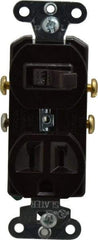 Pass & Seymour - 1 Pole, 120/125 Volt, 15 Amp, 1 Outlet, Flush Mounted, Self Grounding, Tamper Resistant Combination Outlet and Switch - 5-15R Configuration, 1 Switch, Side Wiring, UL Listed 20 498 Standard - Exact Tool & Supply