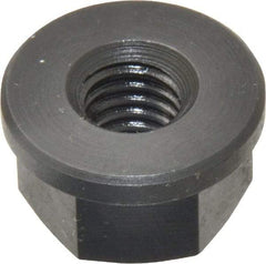 Jergens - 3/8-16, 7/8" Flange Diam, 1/2" High, 11/16" Across Flats, Flange Nut - Grade Low Carbon Steel Steel, Black Oxide Finish, 1/8" Flange Height, TCMA - Exact Tool & Supply