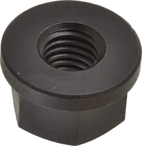 Jergens - 1/2-13, 1-1/8" Flange Diam, 11/16" High, 7/8" Across Flats, Flange Nut - Grade Low Carbon Steel Steel, Black Oxide Finish, 5/32" Flange Height, TCMA - Exact Tool & Supply