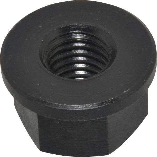 Jergens - 5/8-11, 1-3/8" Flange Diam, 13/16" High, 1-1/16" Across Flats, Flange Nut - Grade Low Carbon Steel Steel, Black Oxide Finish, 3/16" Flange Height, TCMA - Exact Tool & Supply