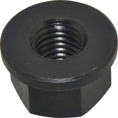 Jergens - 5/8-11, 1-3/8" Flange Diam, 13/16" High, 1-1/16" Across Flats, Flange Nut - Grade Low Carbon Steel Steel, Black Oxide Finish, 3/16" Flange Height, TCMA - Exact Tool & Supply