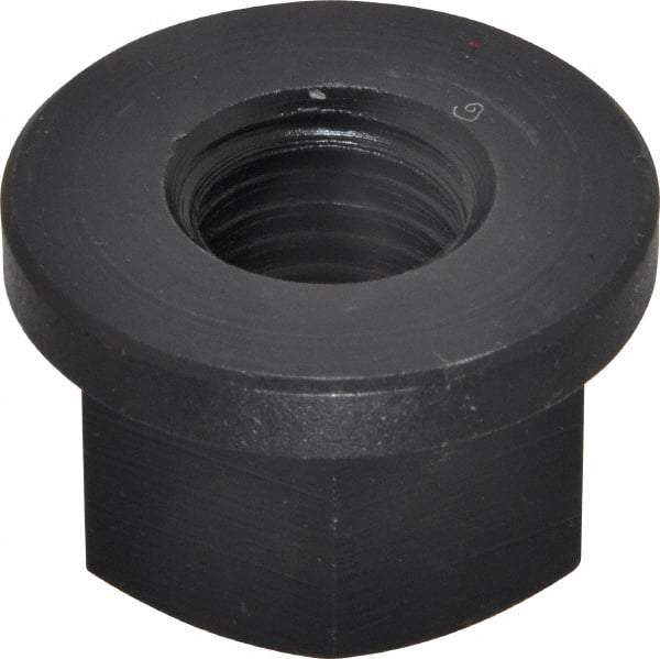 Jergens - 3/4-10, 1-5/8" Flange Diam, 1" High, 1-1/4" Across Flats, Flange Nut - Grade Low Carbon Steel Steel, Black Oxide Finish, 1/4" Flange Height, TCMA - Exact Tool & Supply
