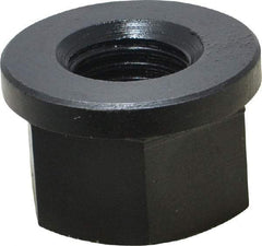 Jergens - 7/8-9, 1-3/4" Flange Diam, 1-1/8" High, 1-7/16" Across Flats, Flange Nut - Grade Low Carbon Steel Steel, Black Oxide Finish, 1/4" Flange Height, TCMA - Exact Tool & Supply