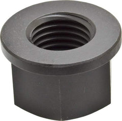 Jergens - 1-1/4 - 7, 2-1/4" Flange Diam, 1-3/8" High, 1-13/16" Across Flats, Flange Nut - Grade Low Carbon Steel Steel, Black Oxide Finish, 1/4" Flange Height, TCMA - Exact Tool & Supply