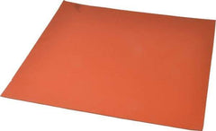 Made in USA - 12" Long, 12" Wide, 1/16" Thick, Silicone Rubber Foam Sheet - 35 to 45 Durometer, Orange-Red, -60 to 600°F, 650 psi Tensile Strength, Plain Backing, Stock Length - Exact Tool & Supply