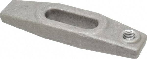 Jergens - 7/8" Stud, 2" Travel, 8" OAL x 2-1/8" Overall Width x 1-1/8" Overall Height, Heel Clamp - Grade C-1030/C-1035 Forged Steel, 2" Long x 13/16" Wide Slot, 3" Length x 1-1/2" Width x 3/4" Tapered Height, Tapped - Exact Tool & Supply