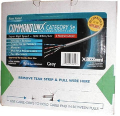 Made in USA - Cat5e, 24 AWG, 4 Wires, Unshielded Network & Ethernet Cable - White, Polyolefin, 1,000' OAL - Exact Tool & Supply