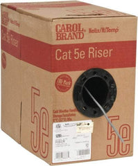 Made in USA - Cat5e, 24 AWG, 4 Wires, Unshielded Network & Ethernet Cable - Gray, Polyolefin, 1,000' OAL - Exact Tool & Supply