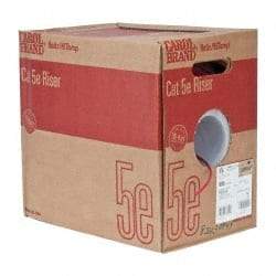 Made in USA - Cat5e, 24 AWG, 4 Wires, Unshielded Network & Ethernet Cable - Red, Polyolefin, 1,000' OAL - Exact Tool & Supply