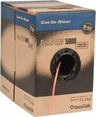 Made in USA - Cat5e, 24 AWG, 4 Wires, Network & Ethernet Cable - Orange, Polyolefin, 1,000' OAL - Exact Tool & Supply