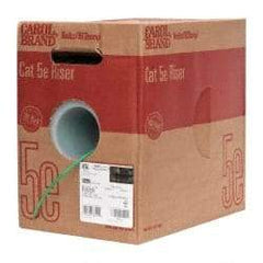 Made in USA - Cat5e, 24 AWG, 4 Wires, Unshielded Network & Ethernet Cable - Green, Polyolefin, 1,000' OAL - Exact Tool & Supply