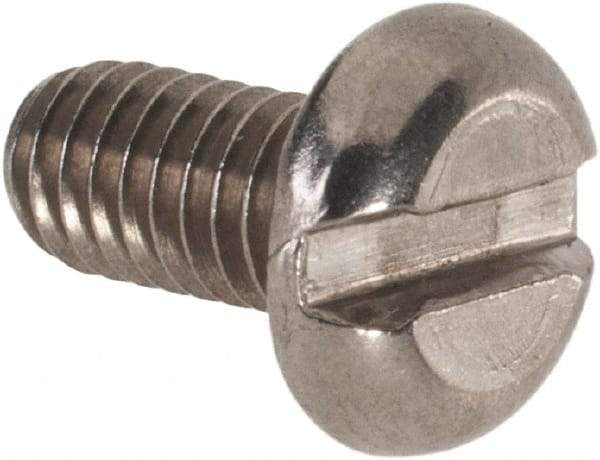 Value Collection - M4x0.70 Metric Coarse, 8mm Length Under Head Slotted Drive Machine Screw - Pan Head, Grade 18-8 & A2 Stainless Steel, Uncoated, Without Washer - Exact Tool & Supply