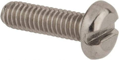 Value Collection - M4x0.70 Metric Coarse, 14mm Length Under Head Slotted Drive Machine Screw - Pan Head, Grade 18-8 & A2 Stainless Steel, Uncoated, Without Washer - Exact Tool & Supply