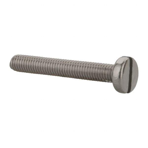 Value Collection - M5x0.80 Metric Coarse, 35mm Length Under Head Slotted Drive Machine Screw - Pan Head, Grade 18-8 & A2 Stainless Steel, Uncoated, Without Washer - Exact Tool & Supply
