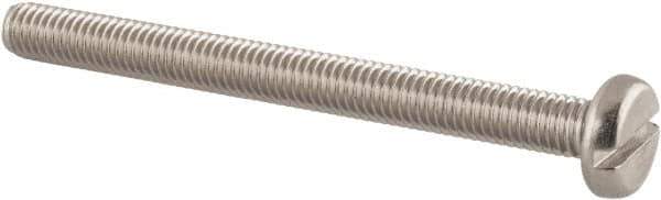 Value Collection - M5x0.80 Metric Coarse, 55mm Length Under Head Slotted Drive Machine Screw - Pan Head, Grade 18-8 & A2 Stainless Steel, Uncoated, Without Washer - Exact Tool & Supply
