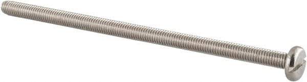Value Collection - M5x0.80 Metric Coarse, 100mm Length Under Head Slotted Drive Machine Screw - Pan Head, Grade 18-8 & A2 Stainless Steel, Uncoated, Without Washer - Exact Tool & Supply