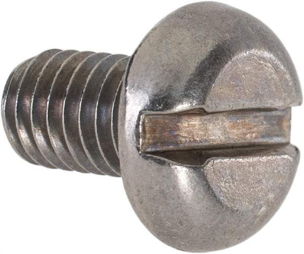 Value Collection - M6x1.00 Metric Coarse, 10mm Length Under Head Slotted Drive Machine Screw - Pan Head, Grade 18-8 & A2 Stainless Steel, Uncoated, Without Washer - Exact Tool & Supply