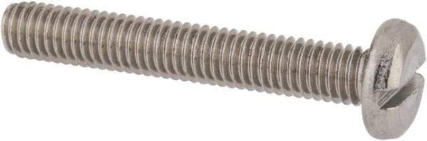 Value Collection - M6x1.00 Metric Coarse, 40mm Length Under Head Slotted Drive Machine Screw - Pan Head, Grade 18-8 & A2 Stainless Steel, Uncoated, Without Washer - Exact Tool & Supply