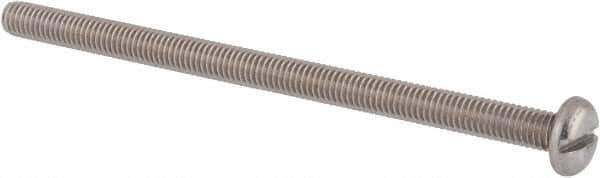 Value Collection - M6x1.00 Metric Coarse, 100mm Length Under Head Slotted Drive Machine Screw - Pan Head, Grade 18-8 & A2 Stainless Steel, Uncoated, Without Washer - Exact Tool & Supply