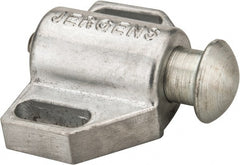 Jergens - 1-1/2" Base Width, 3/16" Stroke Len, 9/16" Stop Head OD, 1-1/8" Btw Mt Hole Ctrs, 7/8" Btw Mt Hole & Edge, Round Spring Locating Stop - Exact Tool & Supply