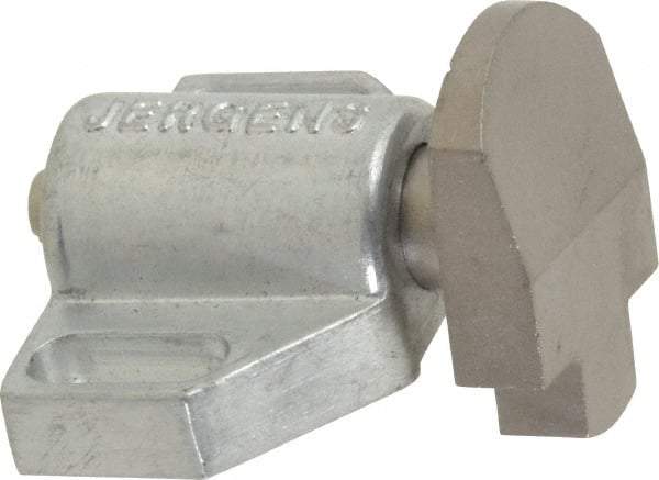 Jergens - 1-1/2" Body Width x 1" Body Len, 3/16" Stroke Len, 1-1/8" Btw Mt Hole Ctrs, Tang Square Spring Locating Stop - 14 Lb Mid End Force, 7/8" Stop Head Width x 1-1/8" Stop Head Height - Exact Tool & Supply