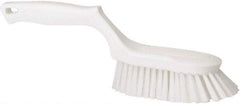 Vikan - 1-1/2" Bristle Length, Polyester Scrub Brush - 5-5/8" Long x 5" Wide Head, 13-1/2" OAL, White, Polypropylene Block - Exact Tool & Supply