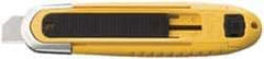Olfa - Retractable Utility Knife - 2-1/8" Blade, Yellow, Silver & Black ABS Handle, 1 Blade Included - Exact Tool & Supply