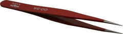 Aven - 4-3/4" OAL OO-SA Color Coded Precision Tweezers - Stainless Steel, OO-SA Pattern - Exact Tool & Supply