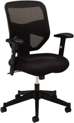 Basyx - 41-1/2" High High Back Chair - 29" Wide x 36" Deep, Padded Mesh Seat, Black - Exact Tool & Supply