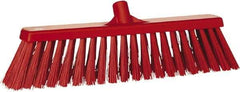 Vikan - 20" Heavy Duty Synthetic Push Broom - 4.3" Bristle Length, Plastic Block, European Threaded Handle Connection - Exact Tool & Supply